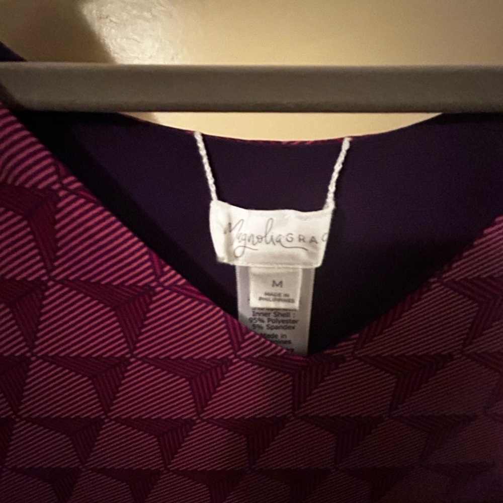 NWOT Magnolia Grace Reversible Elegant Patterned Sleeveless Dress, Zipper Back - Picture 9 of 16